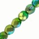 Czech Fire polished faceted glass beads 4mm Crystal sunny magic colors green